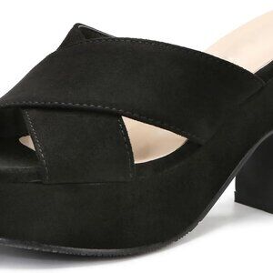 Women's Suede Platform Sandals 8.5 Slip On Wedges Dressy Pumps for Events
